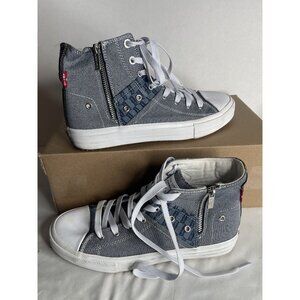 Levis Shoes‎ Mens Sz 8 Denim 519341-UU32 Blue Canvas Sneakers